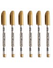 6 sztuk DIY metalowe wodoodporne markery permanentne Sharpie złoto i srebro 1.5mm materiały dla studentów rękodzieło pióro artys