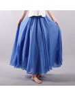Sherhure 2020 kobiety bawełna lniana długie spódnice w pasie plisowana maxi spódnice plaża Boho Vintage letnie spódnice Faldas S