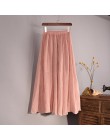 Sherhure 2020 kobiety bawełna lniana długie spódnice w pasie plisowana maxi spódnice plaża Boho Vintage letnie spódnice Faldas S
