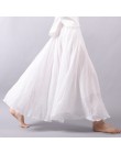 Sherhure 2020 kobiety bawełna lniana długie spódnice w pasie plisowana maxi spódnice plaża Boho Vintage letnie spódnice Faldas S