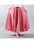 Sherhure 2020 kobiety bawełna lniana długie spódnice w pasie plisowana maxi spódnice plaża Boho Vintage letnie spódnice Faldas S