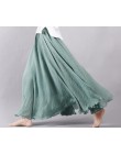 Sherhure 2020 kobiety bawełna lniana długie spódnice w pasie plisowana maxi spódnice plaża Boho Vintage letnie spódnice Faldas S