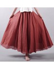 Sherhure 2020 kobiety bawełna lniana długie spódnice w pasie plisowana maxi spódnice plaża Boho Vintage letnie spódnice Faldas S