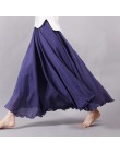Sherhure 2020 kobiety bawełna lniana długie spódnice w pasie plisowana maxi spódnice plaża Boho Vintage letnie spódnice Faldas S