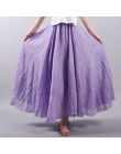 Sherhure 2020 kobiety bawełna lniana długie spódnice w pasie plisowana maxi spódnice plaża Boho Vintage letnie spódnice Faldas S