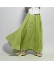 Sherhure 2020 kobiety bawełna lniana długie spódnice w pasie plisowana maxi spódnice plaża Boho Vintage letnie spódnice Faldas S