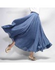 Sherhure 2020 kobiety bawełna lniana długie spódnice w pasie plisowana maxi spódnice plaża Boho Vintage letnie spódnice Faldas S