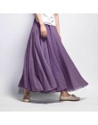 Sherhure 2020 kobiety bawełna lniana długie spódnice w pasie plisowana maxi spódnice plaża Boho Vintage letnie spódnice Faldas S