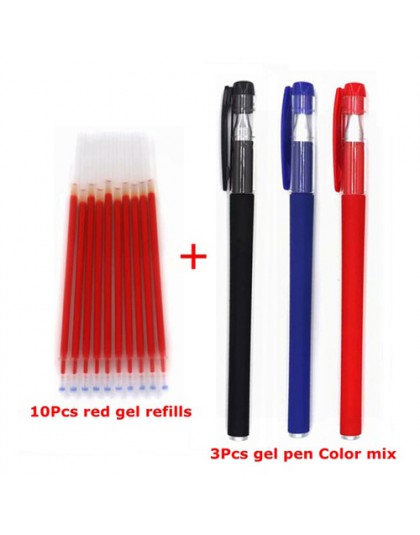 13 sztuk/partia 0.38mm biuro żel wkład do pióra zestaw długopis signature czerwony niebieski czarny atrament Refill Rod dla uchw