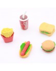 Hurtownie! Śliczne Kawaii ciasto Hamburger jedzenie napój koks zestaw gumek do ścierania papiernicze szkolne biuro wymaż dostawy
