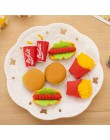 Hurtownie! Śliczne Kawaii ciasto Hamburger jedzenie napój koks zestaw gumek do ścierania papiernicze szkolne biuro wymaż dostawy