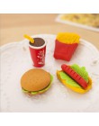 Hurtownie! Śliczne Kawaii ciasto Hamburger jedzenie napój koks zestaw gumek do ścierania papiernicze szkolne biuro wymaż dostawy