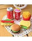 Hurtownie! Śliczne Kawaii ciasto Hamburger jedzenie napój koks zestaw gumek do ścierania papiernicze szkolne biuro wymaż dostawy