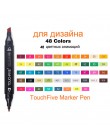 TOUCHFIVE markery Pen 80 kolorów zestaw do szkicowania podwójne pisaki szeroki cienki punkt graficzny Manga Anime markery Graffi