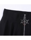 Gotycka spódnica Lato Mesh nieregularne kobiety spódnice gwiazda zamek czarny Punk spódnice Gothic ciemności spódnica damska na 