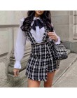 Asymetria Mossha Vintage wysoka talia tweed spódnice damskie 2019 jesień zima Fringe pasek przycisk culottes kobieta Sexy party 