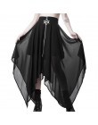 Gotycka spódnica Lato Mesh nieregularne kobiety spódnice gwiazda zamek czarny Punk spódnice Gothic ciemności spódnica damska na 