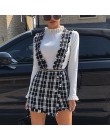Asymetria Mossha Vintage wysoka talia tweed spódnice damskie 2019 jesień zima Fringe pasek przycisk culottes kobieta Sexy party 