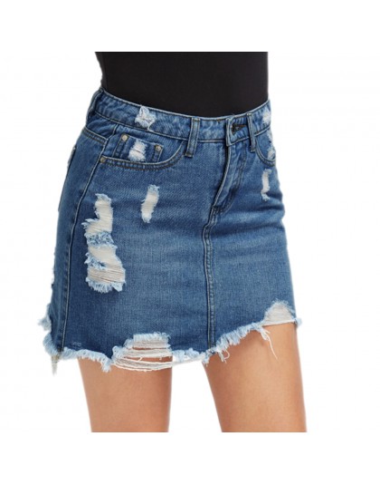 LASPERAL damska niebieska z rozcięciami Casual Mini jeansowa spódniczka 2020 letnia nowa Bodycon damska spódnica podstawowe dżin