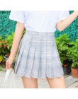 Nowa spódnica letnia wysokiej talii kobiet spódnica w kratę styl preppy mundurki szkolne Harajuku moda plisowana spódnica spódni