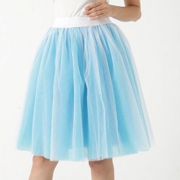 Jakość 5 warstw moda spódnica z tiulu plisowane spódniczki TUTU kobiet halka Lolita druhny spódnica trzy czwarte Jupe Saias fald