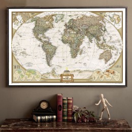 Najnowszy Vintage mapa świata Home Decoration szczegółowy antyczny plakat ścienna tablica papier retro matowy papier pakowy 28*1