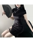 Gotycka damska sukienka cheongsam w stylu chińskim chuda mini sukienka streetwear sexy vintage harajuku letnia odzież damska sli