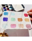 Handmade 12 kolorów brokat kolor wody zestaw Acuarelas metaliczny złoty aquarela Pigment farby malowanie artystyczne akwarele do