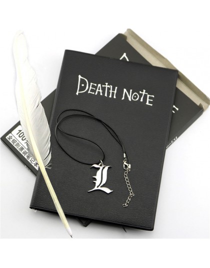 A5 Anime Death Note Notebook zestaw dziennik skórzany i naszyjnik długopis z pióra dzienniku Death Note notatnik na prezent D40