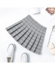 Kobiety Mini zakładka spódnica Harajuku Preppy styl kratę spódnice słodkie japońskie mundurki szkolne panie jupiter Kawaii spódn