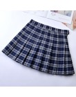 Kobiety Mini zakładka spódnica Harajuku Preppy styl kratę spódnice słodkie japońskie mundurki szkolne panie jupiter Kawaii spódn