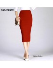 Danjeaner rozciągliwe dopasowanie spódnice z dzianiny damskie wysoki elastyczny pakiet Hip połowy łydki spódnica ołówkowa w jedn