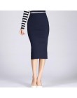 Danjeaner rozciągliwe dopasowanie spódnice z dzianiny damskie wysoki elastyczny pakiet Hip połowy łydki spódnica ołówkowa w jedn