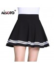 ALSOTO moda lato styl kobiety spódnica jednolity kolor seksowna wysoka talia plisowana spódnica czarna koreańska wersja Mini lin