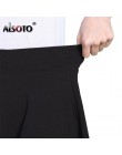 ALSOTO moda lato styl kobiety spódnica jednolity kolor seksowna wysoka talia plisowana spódnica czarna koreańska wersja Mini lin