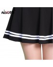 ALSOTO moda lato styl kobiety spódnica jednolity kolor seksowna wysoka talia plisowana spódnica czarna koreańska wersja Mini lin