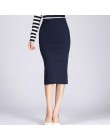 Danjeaner rozciągliwe dopasowanie spódnice z dzianiny damskie wysoki elastyczny pakiet Hip połowy łydki spódnica ołówkowa w jedn