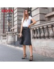 OOTN w stylu casual, z jedwabiu czarna spódnica kobiety lato jesień do kolan urząd Lady wysokiej talii eleganckie satynowe spódn