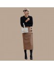 AEL Retro kobiet wysokiej talii asymetria wełniana spódnica trzy czwarte Wrap nowa, w kratę kobiety odzież w stylu Vintage moda 