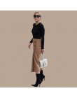 AEL Retro kobiet wysokiej talii asymetria wełniana spódnica trzy czwarte Wrap nowa, w kratę kobiety odzież w stylu Vintage moda 