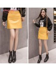 Aelegantmis Summer Fashion eleganckie kobiety Pu skórzana spódnica Casual wysoka talia Mini spódniczka damska linia krótkie spód