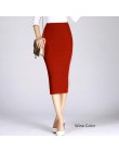 Danjeaner rozciągliwe dopasowanie spódnice z dzianiny damskie wysoki elastyczny pakiet Hip połowy łydki spódnica ołówkowa w jedn