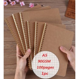 A5 kropkowany Bullet Journal Bujo notes z papieru pakowego siatki puste podkładki do pisania notatnik podróżny do szkoły własne 