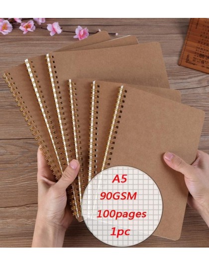 A5 kropkowany Bullet Journal Bujo notes z papieru pakowego siatki puste podkładki do pisania notatnik podróżny do szkoły własne 
