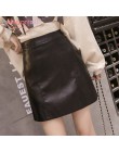Aelegantmis Summer Fashion eleganckie kobiety Pu skórzana spódnica Casual wysoka talia Mini spódniczka damska linia krótkie spód