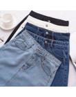 Lucyever moda koreański lato kobiety spódnica denim wysoka talia czarny mini spódniczki pakiet hip niebieskie dżinsy harajuku pl