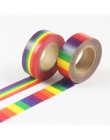 Nowa taśma washi artykuły szkolne taśma papiernicza materiały biurowe taśma tęczowa 15mm