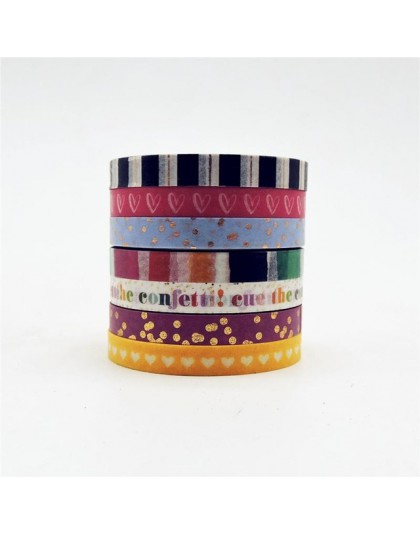 7 sztuk/zestaw złoty taśmy Washi Tape jakości biurowe album na zdjęcia DIY do scrapbookingu szkoła narzędzia Kawaii papier do no
