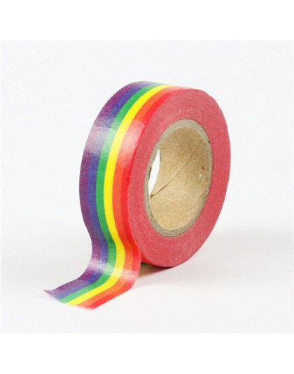 Nowa taśma washi artykuły szkolne taśma papiernicza materiały biurowe taśma tęczowa 15mm