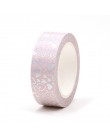 Nowy 1PC srebrna folia serca Washi taśma ryżu papier diy Scrapbooking taśma samoprzylepna z wzorami 1.5cm * 10m artykuły papiern